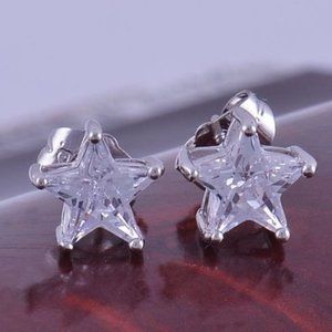 Earrings ~ .925 ~ Star ~  Swarovski ~ Crystal ~ Post ~ Sterling Silver